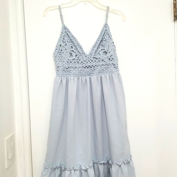 Say What A line crotchet pattern boho cowgirl smocked back maxi dress size S - Picture 3 of 6